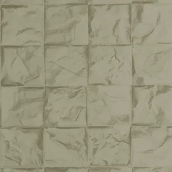 Casadeco 3D hatású rácsmintás zöld vlies tapéta Papier Froisse Toundra 53 cm X 10 m