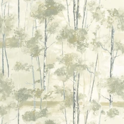 Casadeco Nyírfa mintás elegáns pezsgő vinyl tapéta Skandinavia Vert Lichen 53 cm X 10 m