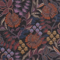 Casadeco Exkluzív angol virág mintás vörös vlies tapéta Bloomsbury Rouille 53 cm X 10 m