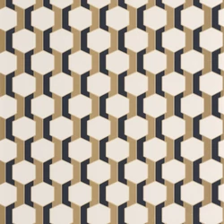 Casadeco Arany-fekete geometriai mintás vlies tapéta Hamilton Mordore 53 cm X 10 m
