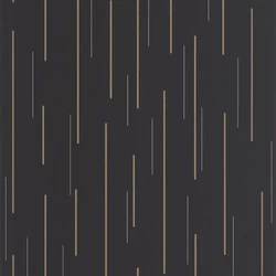 Casadeco Vonalmintás elegáns fekete-arany vlies tapéta Suspension Noir Fusain 53 cm X 10 m