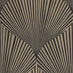 Casadeco Legyező mintás 3D hatású fekete vlies tapéta Semiramis Noir Reglisse 53 cm X 10 m