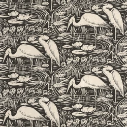 Casadeco Vintage fekete vlies tapéta gém madarakkal Euphrate Noir Reglisse 53 cm X 10 m