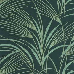 Casadeco Nádszál mintás zöldes kék vinyl tapéta Samarra Bleu Paon 53 cm X 10 m