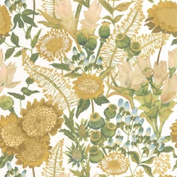 Casadeco Napraforgós elegáns zöld-sárga vlies tapéta Saint-Paul De Vence Vert Anis/Jaune Soleil 53 cm X 10 m