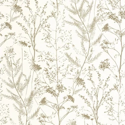 Casadeco Mezei virág mintás fehér-zöld vinyl tapéta Prairie Olive 53 cm X 10 m