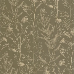 Casadeco Mezei virág mintás zöld vinyl tapéta Prairie Kaki 53 cm X 10 m