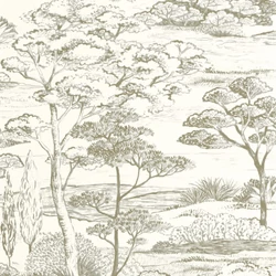 Casadeco Fa mintás fehér-barna vinyl tapéta Littoral Argile 53 cm X 10 m