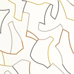 Casasdeco Vonal mintás absztrakt aranybarna-fehér vlies tapéta Maze Game Ocre 53 cm X 10 m