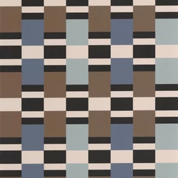 Casadeco Modern gesztenyebarna-kék vlies tapéta geometrikus mintával Chess Game Marron/Bleu 53 cm X 10 m