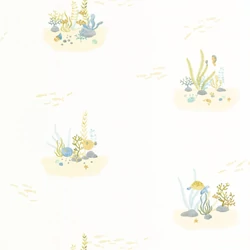 Casadeco Korallzátony mintás kék-fehér vlies tapéta Coral Reef Vert Aqua 53 cm X 10 m