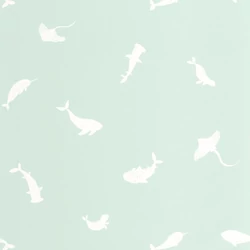 Casadeco Bálna mintás világoskék vlies tapéta Poetic Sea Bleu Doux 53 cm X 10 m