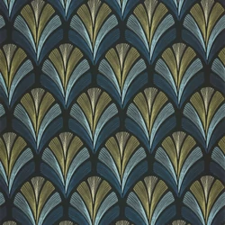 Casadeco Elegáns Art deco sötétkék vlies tapéta Folies St James Bleu Orage 53 cm X 10 m