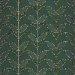 Casadeco Elegáns zöld vlies tapéta metál fénnyel Mistinguett Vert Empire 53 cm X 10 m