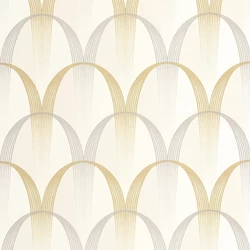 Casadeco Geometrikus sárga-fehér vlies tapéta Entree Des Artistes Blanc Calcaire/Gris 53 cm X 10 m