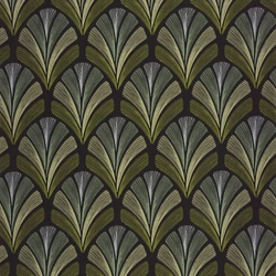 Casadeco Elegáns Art deco oliva színű vlies tapéta Folies St James Vert Olive 53 cm X 10 m