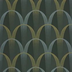 Casadeco Geometrikus zöld vlies tapéta Entree Des Artistes Vert Taiga 53 cm X 10 m