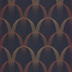 Casadeco Geometrikus sötétkék vlies tapéta Entree Des Artistes Bleu Encre/Terracotta 53 cm X 10 m