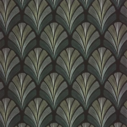 Casadeco Elegáns Art deco kékes zöld vlies tapéta Folies St James Vert Taiga 53 cm X 10 m