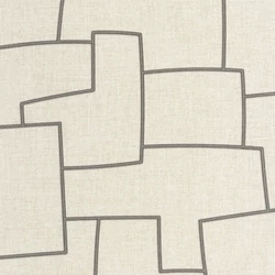 Casadeco Absztrakt geometriai mintás drapp-fekete vinyl tapéta Inca Grege/Noir 53 cm  X 10 m