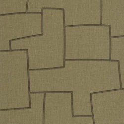 Casadeco Absztrakt geometriai mintás keki vinyl tapéta Inca Vert Kaki 53 cm  X 10 m