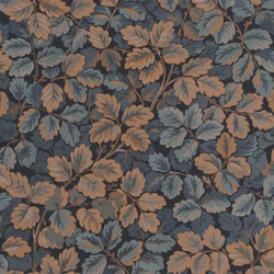 Casadeco levél mintás kékes barna vlies tapéta Regent's Park Encre 53 cm X 10 m