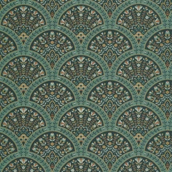 Casadeco legyező mintás kékes zöld vlies tapéta Wallace Canopee 53 cm X 10 m