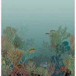 Casadeco Akvárium mintás kék vlies poszter tapéta Aquarium Bleu Abysse 300 cm X 3,1 m