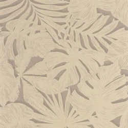 Casadeco Pálmalevél mintás barnás bézs vinyl tapéta Granada Beige Lin 53 cm X 10 m