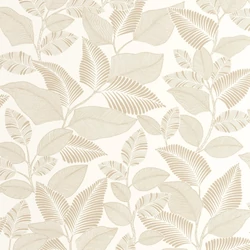 Casadeco bézs levélmintás vlies tapéta Paraty Beige Ficelle 53 cm X 10 m