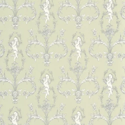 Casadeco angyal mintás zöld vlies tapéta Seraphin Vert Amande 53 cm X 10 m