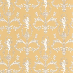 Casadeco angyal mintás napsárga vlies tapéta Seraphin Jaune Soleil 53 cm X 10 m