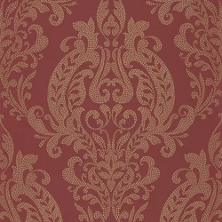 Casadeco Klasszikus damaszt mintás piros vlies tapéta Quintessence Rouge Opera 53 cm X 10 m