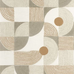 Casadeco Geometriai mintás raffia hatású zöld-bézs vinyl tapéta Element Vert Sauge 53 cm X 10 m