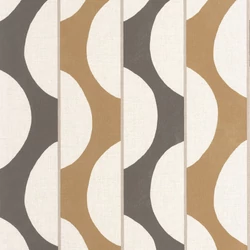 Casadeco Csíkos fekete-barna vinyl tapéta hullámokkal Neora Noir Fusain 53 cm X 10 m