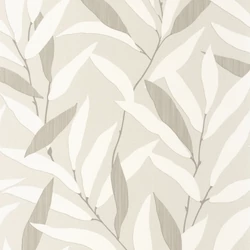 Casadeco Bambuszlevél mintás bézs vinyl tapéta Alba Blanc Craie 53 cm X 10 m