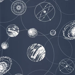 Caselio Bolygós sötétkék vinyl tapéta Just Fly Bleu Nuit 53 cm X 10 m