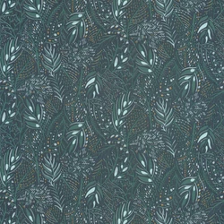 Caselio Apró levél mintás sötétkék vlies tapéta Jade Bleu Nuit 53 cm X 10 m