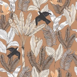 Caselio Trópusi dzsungel mintás barna vlies tapéta Explorer Camel 53 cm X 10 m