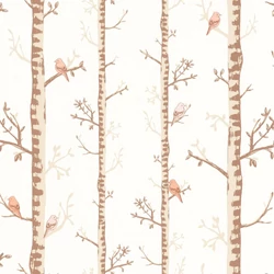 Caselio Erdő mintás barna vlies taptéa madarakkal Escalader Camel 53 cm X 10 m
