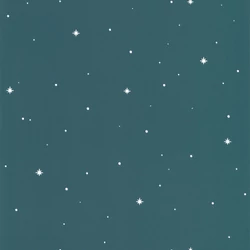 Caselio Csillagos sötétkék vlies tapéta Rever Bleu Nuit Phosphore 53 cm X 10 m