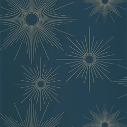 Caselio Napmintás elegáns kék vinyl tapéta William Bleu Paon Or 53 cm X 10 m