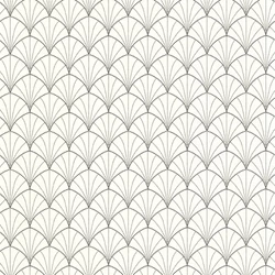 Caselio Pálma mintás art deco fehér-fekete vinyl tapéta Edgar Blanc Noir 53 cm X 10 m