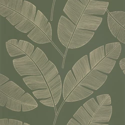 Caselio Óriás banánfa leveles keki zöld vinyl tapéta Moonlight Banana Tree Vert Kaki 53 cm X 10 m
