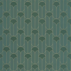 Caselio Geometriai mintás art deco sötétzöld vlies tapéta Paris Vert Anglais 53 cm X 10 m