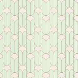 Caselio Geometriai mintás art deco mandulazöld vlies tapéta Paris Vert Amande 53 cm X 10 m