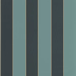 Caselio Elegáns csíkos zöld vinyl tapéta arany széllel Moonlight Golden Lines Vert Foret Noir 53 cm X 10 m
