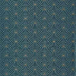 Caselio Geometriai mintás zöldes kék-arany vlies tapéta Sunrise Teal Blue Dore 53 cm X 10 m