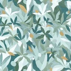 Caselio Modern virág mintás zöld-arany vlies tapéta Fauve Vert Emeraude Dore 53 cm X 10 m 