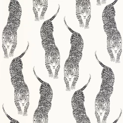 Caselio Párduc mintás fehér-fekete vlies tapéta Panthera Blanc Noir 53 cm X 10 m
